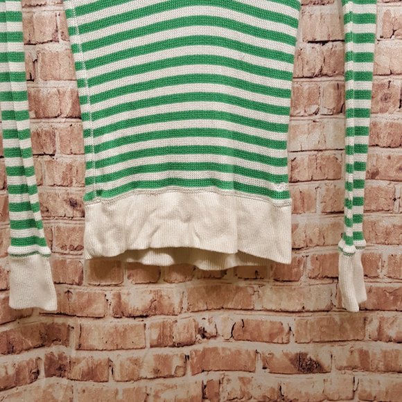 American Eagle Outfitters Green-White Striped Sweater SP - Picture 2 of 7